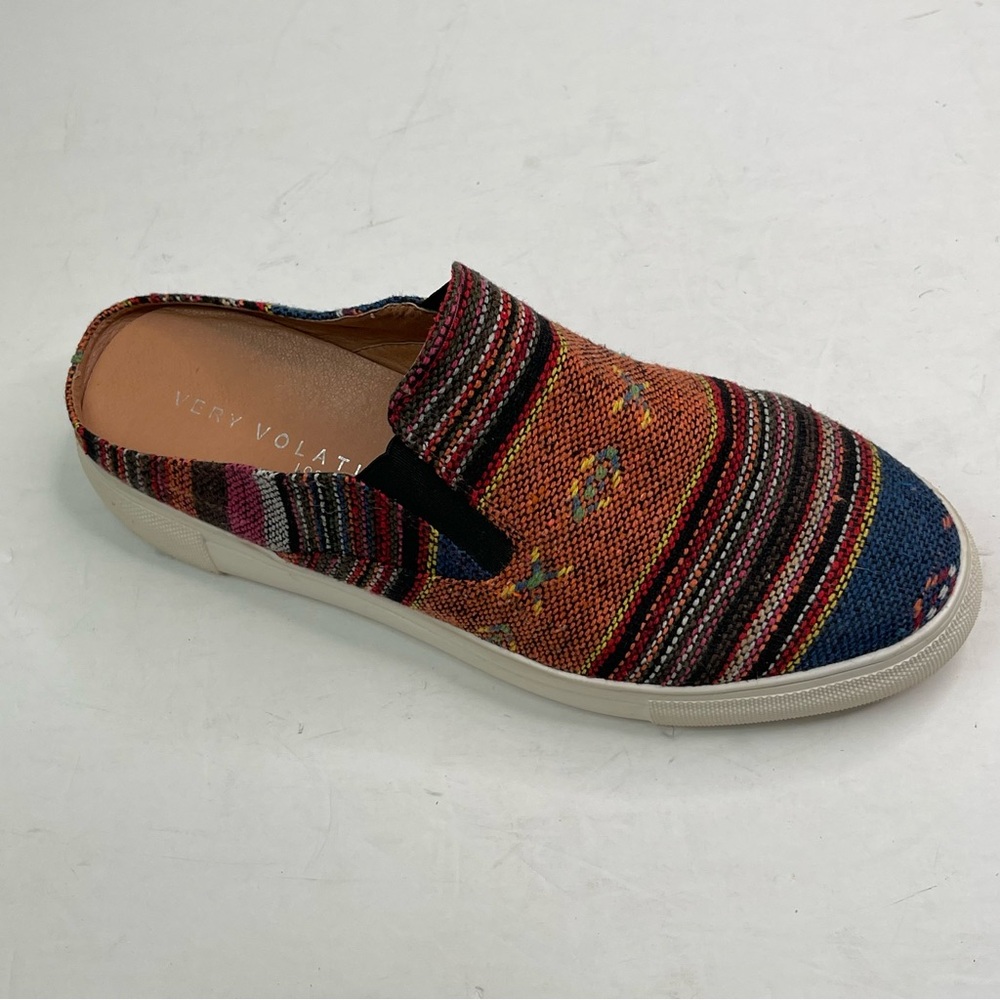 Very Volatile Western Aztec Platform Loafer Sneakers Mules Striped Women's 9